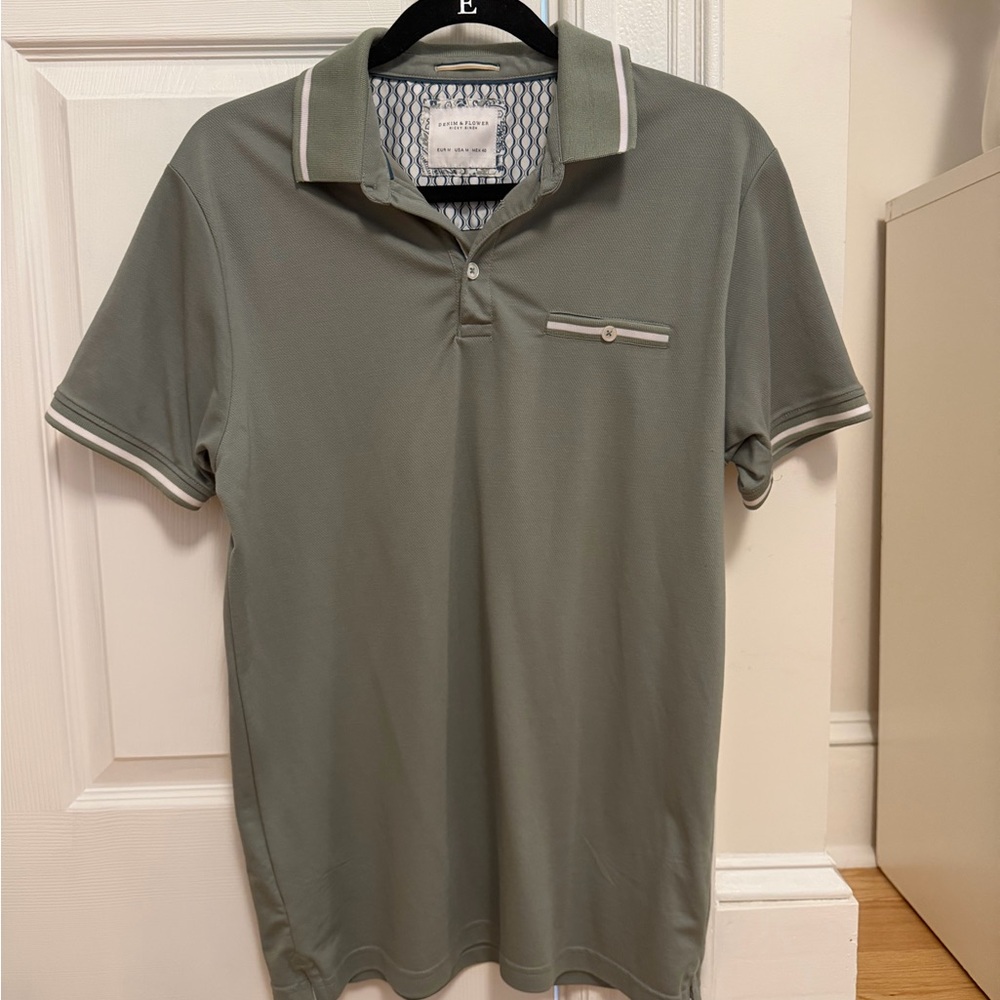 Denim & Flower Olive Polo Shirt